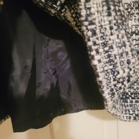 Axcess Liz Claiborne women's skirt tweed cotton blend lined Black/white 16 - Picture 4 of 9